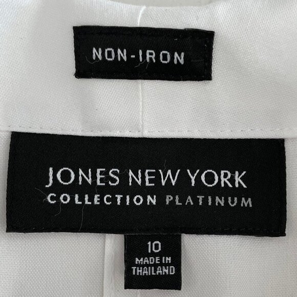 Jones New York Platinum Collection Slvless Button Down Blouse White Sz 10 NWOT - Picture 6 of 8